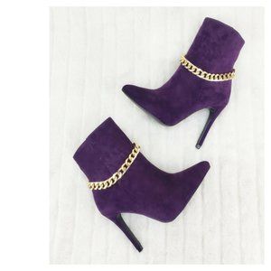 Mata Purple Suede and Gold Chain Boots size 10M